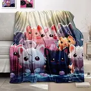 Cat Blanket for Girls - Cat Blanket Cute Throw Blanket Kids Blanket Cat Blankets Soft Small Cat Blanket for Adults Cat Blanket for Bed Sofa Couch Blanket, Size 40" x 50" (100 x 130 cm)