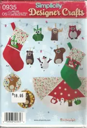 SIMPLICITY 0935 WALL HANGING, ORNAMENTS, STOCKING, TREE SKIRT SEWING PATTERN OOP