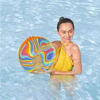 在飛比找PChome24h購物優惠-【愛而富L&R】Bestway 染布花色沙灘球 游泳 海灘球