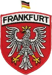 A-ONE Frankfurt Tactical Shield Patch+Germany National Flag Collar Enamel Pin, Patches&Badge for Decorate Uniform Battle Outfit Battle Cap Gloves Boonie Hat Army Cloth Jacket No.044P