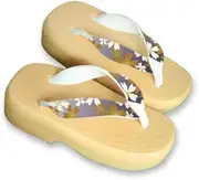 Hajime(一歩) [One Step] [Hajime] Geta Geta Clogs, Soft and Water Resistant, Made of Sponge, XS Beige, Large Cherry Blossom x Navy, Large Cherry Blossom x Navy Blue (Daisakura x Navy/XS), Daisakura × Navy, 18.5 cm