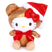 在飛比找蝦皮購物優惠-Hello Kitty 亮片絨毛玩偶娃娃《M.棕》聖誕娃娃.