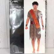 Cave Dweller Costume with Leopard Print Adult Size Medium Caveman Costume