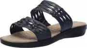 Easy Street Comfort Wave Women's Agata Two Strap Slide Sandals Navy Size 10 N