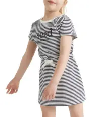 Size 6 Seed Heritage Core Pique Logo Dress Kids Girls Drawstring Waist
