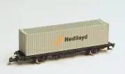 Marklin Z-scale metal flat car with NEDLOYD container by Freudenreich