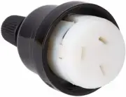 HPM 10A Rear Entry Extension Cord Socket, Black