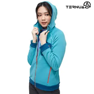 【西班牙TERNUA】女Power Stretch Pro 連帽保暖外套 1643252 AF / 城市綠洲 (Polartec、刷毛、透氣、快乾)