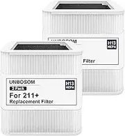 211+ Replacement Filter Compatible with Blue Pure 211+ Air Purifier, 2 Pack 2-Stage Filtration System H13 True HEPA Filter