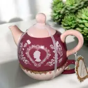 Bridgerton Limited Edition Pink Cameo Stacked Valentine Teapot & Cup Set