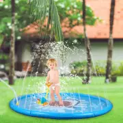 67 inch Kids Sprinkler Play Splash Pad Mat Wading Pool Summer Outdoor Water Toys