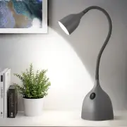Gooseneck Desk Lamp 360 LED Flexible Reading Light for Small Spaces Home Gray