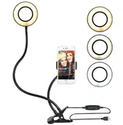 360 Degree Flexible Selfie Ring Light with Phone Holder for Live Streaming