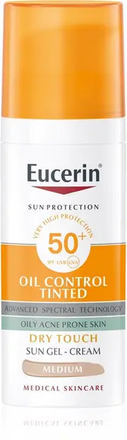 Eucerin Mattifying and coloring protective face gel cream SPF 50+ Sun 50 ml - Shade: Medium