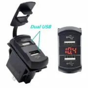 Car Auto Truck 12V Dual USB Charger Outlet Socket Plug Port LED Panel Voltmeter