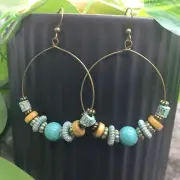 2.5” Bronze-tone Earring Set Bohemian Retro Drop Dangle Hook New Free Ship 7490