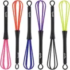 Glamlily 6 Pack Mini Hair Color Whisk for Dye Mixing, Salon Black,Blue,Purple