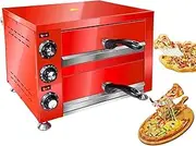 Commercial Electric Pizza Oven – 2-Layer 12" Indoor Pizza Maker with Adjustable Temperature & Timer – 1100W Countertop Pizza Cooker for Home and Restaurant Use