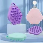 Silicone Hair Scalp Shampoo Brush Comb Massager Shower Dandruff Exfoliate Remove