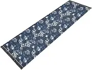 Hallway Runner Machine Washable Non Slip Farmhouse Area Carpet Tassel Floor Carpet for Indoor Bedroom Kitchen Home Decor Leopard Trendy Navy Blue