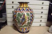 MCM Italian Sgraffito POTTERY MAJOLICA 9" VASE / LAMP BASE