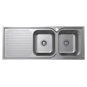 Mondella Cadenza 1180mm Right Hand Double Bowl Sink with Drainer