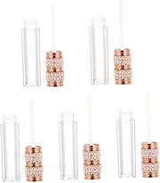 Beaupretty 1set Refillable Lip Gloss Tubes Empty Containers Compact Design for DIY Cosmetics Convenient for Travel Leak for Mixing Custom Colors 5pcs