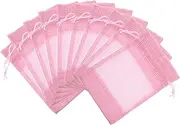 RORPOIR 10Pcs Clear Window Drawstring Storage Bag Small Organizer Pouches for Jewelry and Travel Mesh Design Easy Open Close for Beads and Makeup Tools