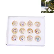 12pcs Crystal Glass Sun Catcher Hanging Christmas Balls Ornaments for Xmas Tree Wedding Party Home Decor -Style 2
