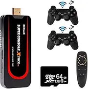KINHANK Super Console X Stick Retro Game Console Built-in 33000+ Games 4K Output Plug and Play Video Game Console with 2 Controllers Compatible with PS1/PSP/MD (64G)