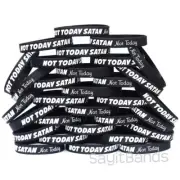 50 of Not Today Satan Bracelets - High Quality Silicone Wristbands