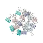 28x Foldback Clips Pastel Steel Binder Bulldog Clip Paper Office Document 19mm
