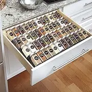 DEWVIE Spice Drawer Organizer, 4 Tier Stainless Steel Spice Rack Organizer Expandable From 13" to 26" for Cabinet Kitchen Seasoning Jars Drawers Insert (Jars not included)