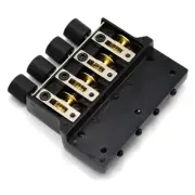 4-String Headless Electric Bass Bridge Roller Saddle Fixed Tailpiece Set Black