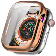 For Apple Watch Series 10, 42-mm Case, Electroplated Grippy Cover, Rose Gold