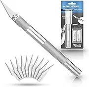 Klangfeiler® Precision Cutter - 10 Blades - Scalpel Cutter Paper for Model Making Cutter - Replacement Blades