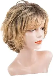 Lace Front Wig Curly Closure Wig Human Hair Wavy Wigs s Yellow Realistic Wig for Women Wavy Party Hair Wig Headgear Short Hair Hairpin Women's Toupee for Women