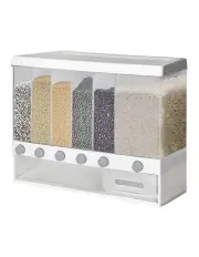 [Toque] Grain Container Cereal Wall Dispenser 10kg in White/Transparent