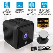 Elinz Mini Security WiFi Camera 1080P CCTV Built-in Battery Night Vision 32GB