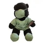 Build A Bear Black Teddy Face Mask Scrub Outfit Doctor Nurse Lab Coat Soft