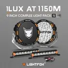 Lightfox Osram 9" LED Driving Spot Lights Headlight + Pair 8" Slim LED Light Bar