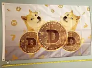 DOGECOIN FLAG *FREE SHIP USA SELLER! Crypto Dogecoin 3D W Flag Poster Sign 3x5'