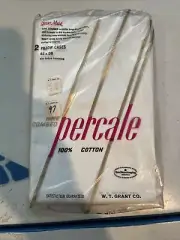 Vintage NOS Grant Maid Percale Pillow Cases. Set Of 2