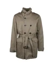 C.P. Company DoubleBreasted Belted Cotton Coat Men Army Jackets
