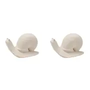 2x Urban Products Pot Plant Snail Ornament Statue Home Garden Decor White 7cm