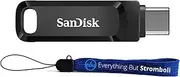 SanDisk 1TB Type-C Ultra Dual Drive Go for Smartphone, Tablets, Computers (SDDDC3-1T00-G46) 2-in-1 USB Flash Drive Type-A & Type-C Pen Drive Bundle with (1) Everything But Stromboli Lanyard