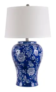 Trellis Ceramic Table Lamp W/ Shade Desk Bedside Reading Light 40x68cm