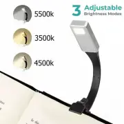 Clip On Book LED Reading Light Lamp Bookmark for Bed Night Travel USB Charging