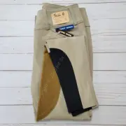 Tailored Sportsman Light Weight Tech Breeches Clarino Patch Low Rise - TAN