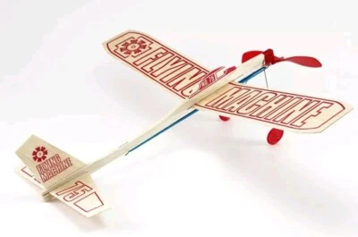Wood toy Airplane Guillows propeller powered Flying Machine 17" wing span balsa